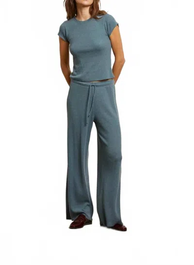 Perfectwhitetee Maddie Waffle Drawstring Pant In Blue