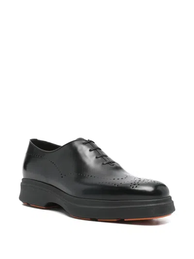 Santoni Brogue Shoes In Black