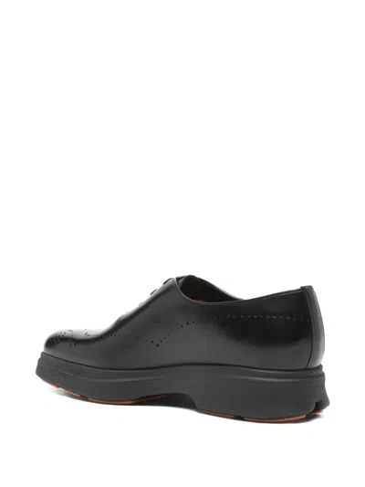 Santoni Brogue Shoes In Black