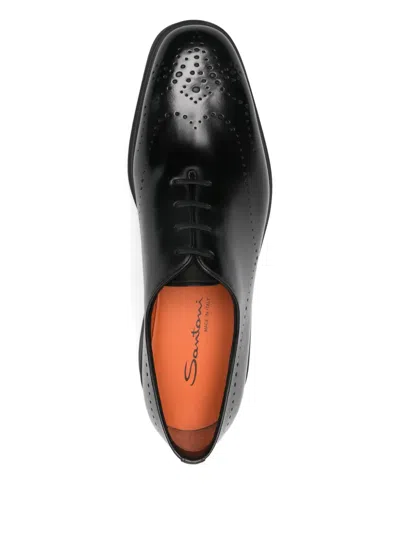 Santoni Brogue Shoes In Black