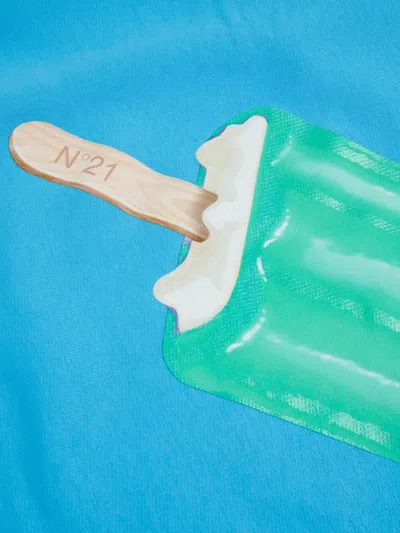 N°21 Graphic-print Sweatshirt In Blue