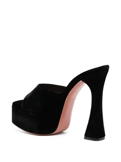 Amina Muaddi Dalida Patent Leather Platform Mules In Black