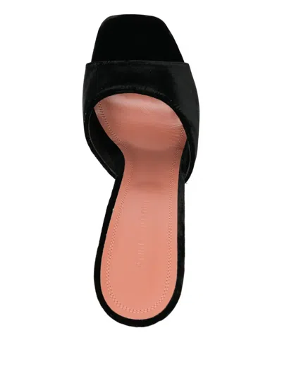 Amina Muaddi Dalida Patent Leather Platform Mules In Black