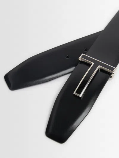 Tom Ford Elegant Minimalist Adjustable Black Leather Belt In Black