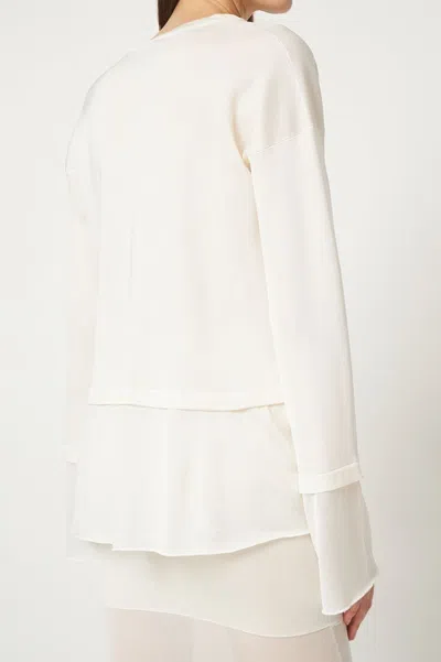 Tom Ford Light White Blouse With V-neck In Multi