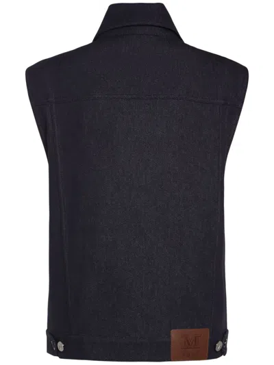 Max Mara Elegant Denim Vest In Blue