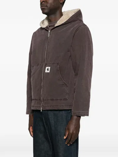 Carhartt Mitch Zipped Hooded Jacket In Brown