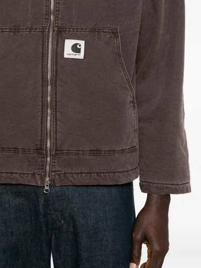 Carhartt Mitch Zipped Hooded Jacket In Brown