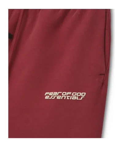 Essentials Drawstring Logo-print Track Pants In Red