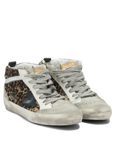 Golden Goose Mid Star Sneakers In Animalier Pony Skin In Brown