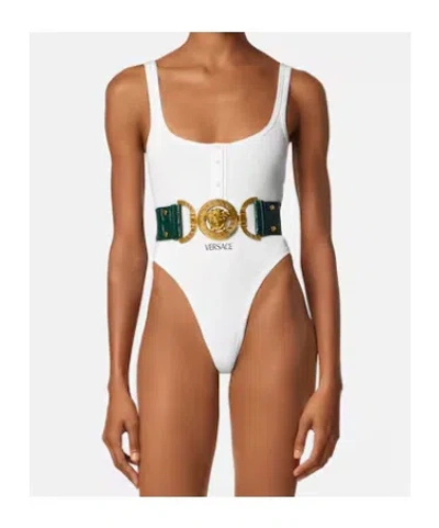 Versace Button-front Cotton Body In White