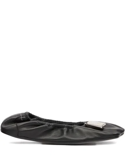 Mm6 Maison Margiela Soft Leather Ballerina Flats With Gathered Edging In Multi