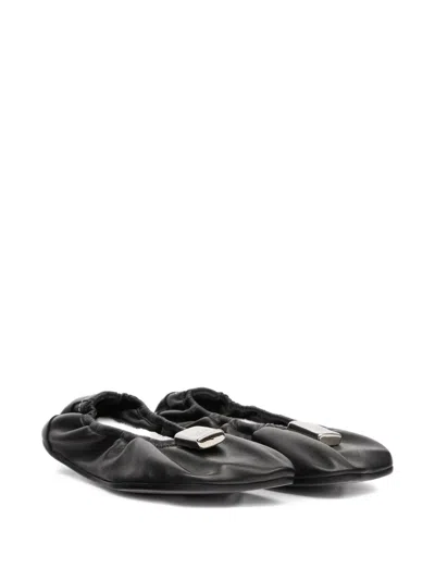 Mm6 Maison Margiela Soft Leather Ballerina Flats With Gathered Edging In Multi