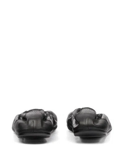 Mm6 Maison Margiela Soft Leather Ballerina Flats With Gathered Edging In Multi