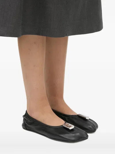 Mm6 Maison Margiela Soft Leather Ballerina Flats With Gathered Edging In Multi