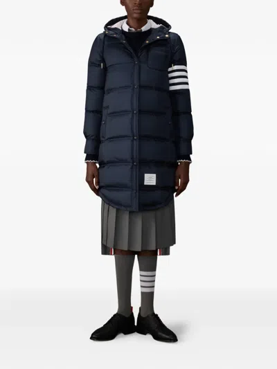 Thom Browne Lightweight 4-bar Parka In Blue