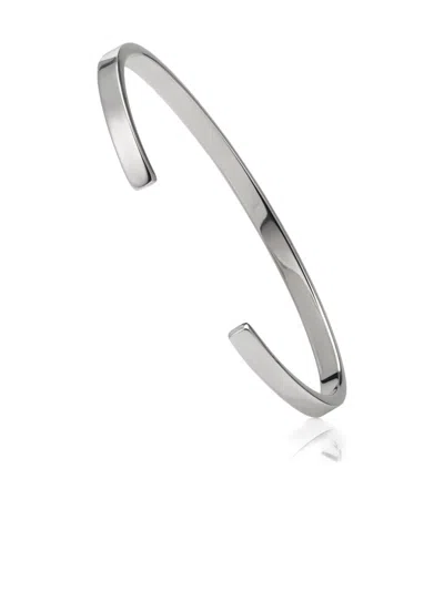 Maison Margiela Logo Reference Cuff Bracelet In Metallic