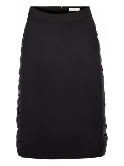 Nina Ricci High Waist Skirt Knee Length Slit In Black