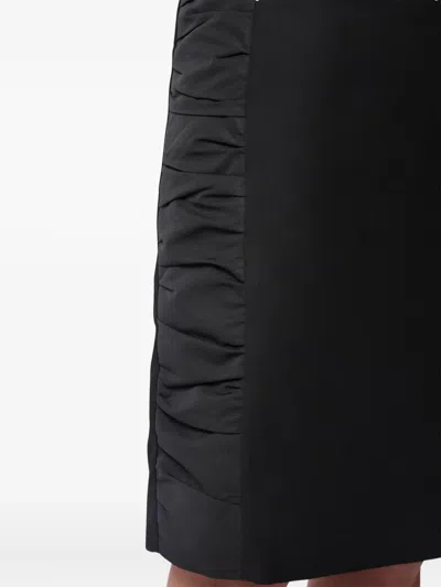 Nina Ricci High Waist Skirt Knee Length Slit In Black