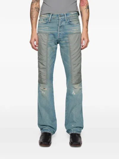 Acne Studios Panelled Distressed Jeans In Blue