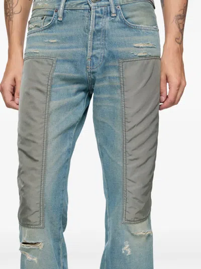Acne Studios Panelled Distressed Jeans In Blue