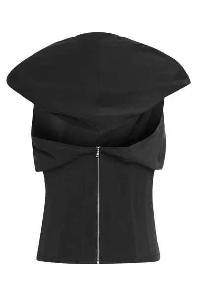 Frolov Top In Technical Fabric In Black