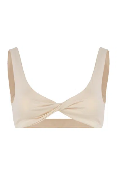 Live The Process Top Cropped In Brown