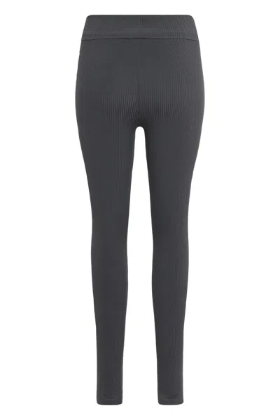 Live The Process Ribbed Elastic Leggings In Gray