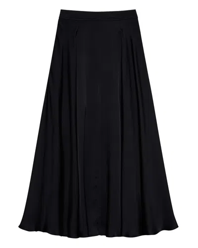 Anine Bing Christina Silk-blend Satin Midi Skirt In Black