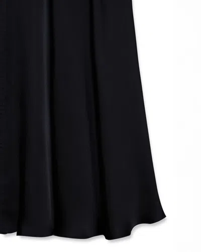 Anine Bing Christina Silk-blend Satin Midi Skirt In Black