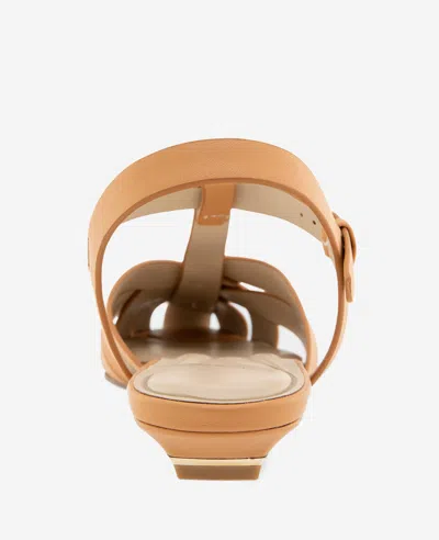 Kenneth Cole Bindy Woven Leather T-strap Sandal In Brown