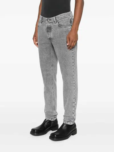 Brunello Cucinelli Straight Leg Jeans With Faded Effect And Five-pocket Design In Blue