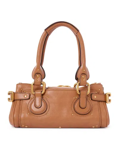 Chloé Paddington Brown Handbag With Two Top Handles And Padlock On The Front In Leather Woman In Brown