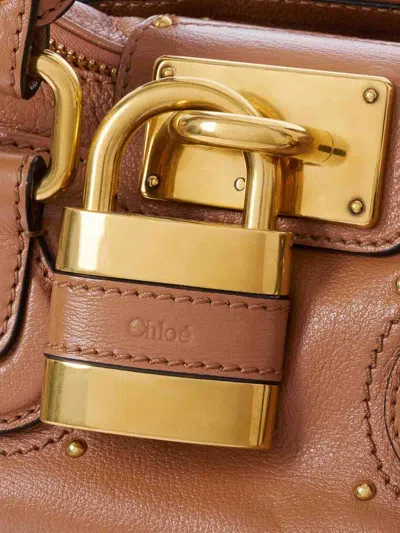 Chloé Paddington Brown Handbag With Two Top Handles And Padlock On The Front In Leather Woman In Brown