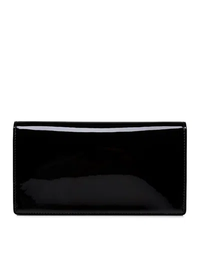 Christian Louboutin Rectangular Clutch Bag Chain Strap Metal Hardware In Black