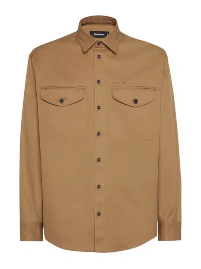 Dsquared2 Chest-pockets Button-up Shirt In Brown