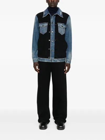 Dolce & Gabbana Blue Cotton Elastan Polyamide Polyester Jacket In Blue