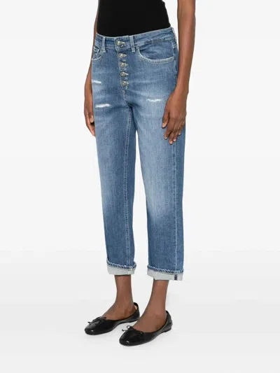 Dondup Buttoned Distressed Denim In Blue