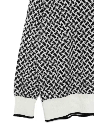 Drumohr Geometric-pattern Turtleneck Sweater In Black