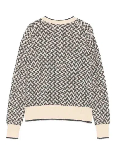 Drumohr Long Sleeve V-neck Sweater In Neutral