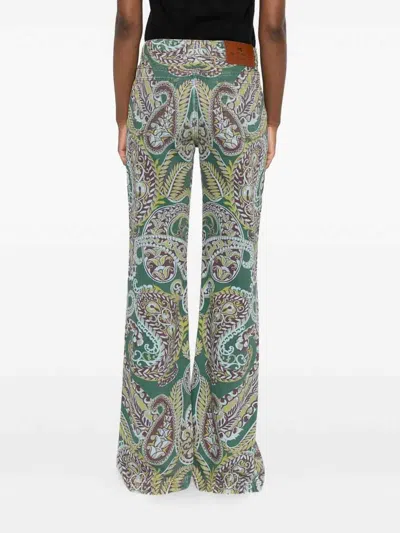 Etro Long Flared Jeans In Blue
