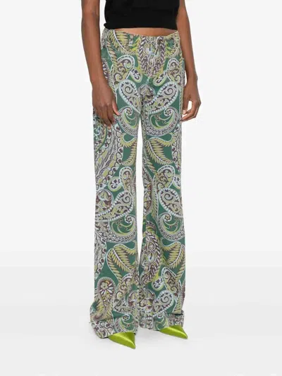 Etro Long Flared Jeans In Blue