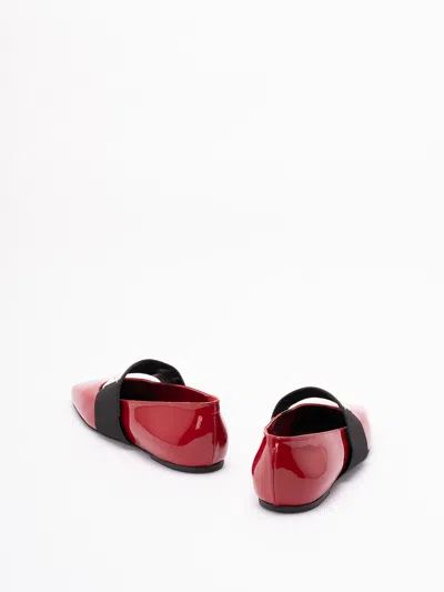 Givenchy Squared Leather Ballerinas In Red