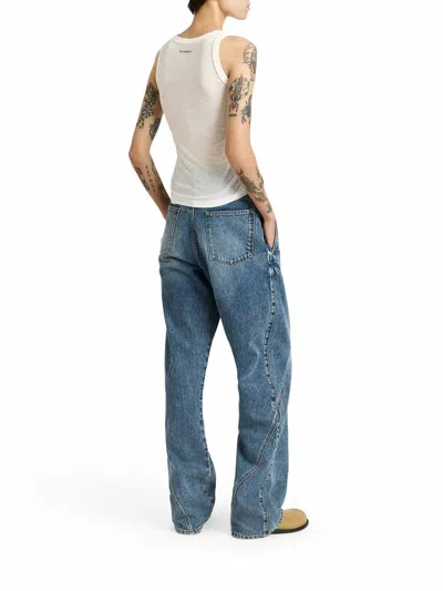 Jw Anderson J.w.anderson Women Workwear Jeans With Off-centralized Closure In Multi