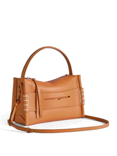 Jw Anderson Loafer Leather Shoulder Bag With Detachable Strap In Nude