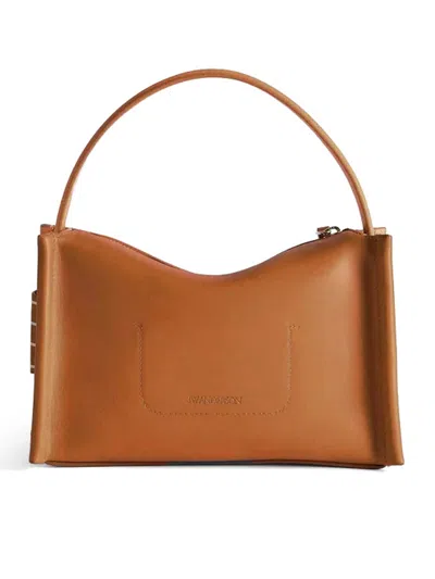 Jw Anderson Loafer Leather Shoulder Bag With Detachable Strap In Nude