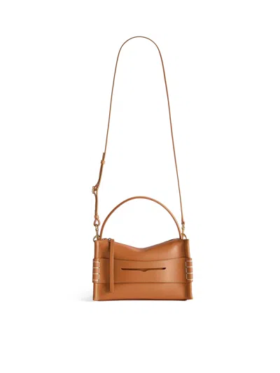 Jw Anderson Loafer Leather Shoulder Bag With Detachable Strap In Nude