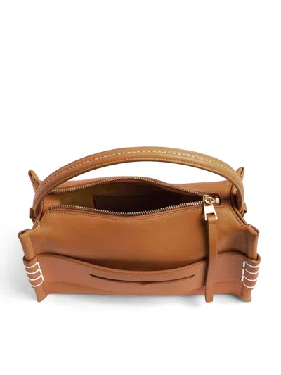 Jw Anderson Loafer Leather Shoulder Bag With Detachable Strap In Nude