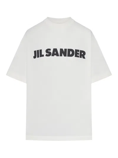 Jil Sander Crewneck Short Sleeves Classic Print T-shirt Clothing In White
