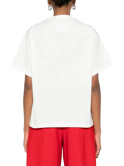 Jil Sander Crewneck Short Sleeves Classic Print T-shirt Clothing In White